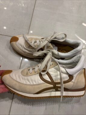 Loewe Beige and Brown Retro-Style Sneakers